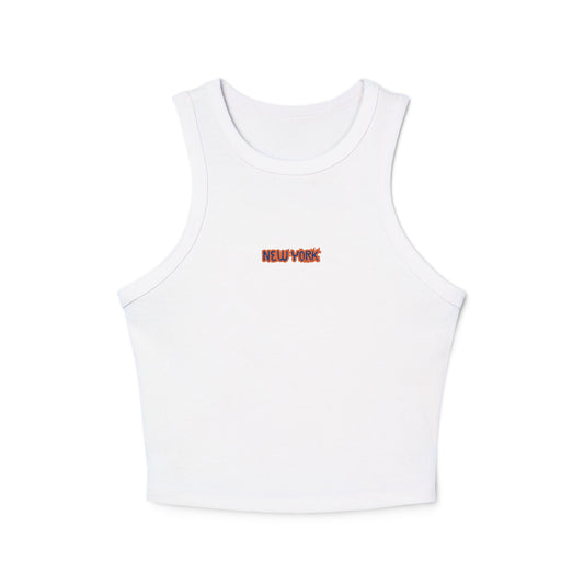 Cropped NEW YORK Rib Racer Tank Top